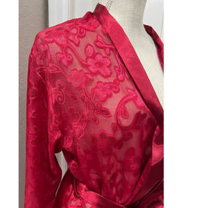 Beautiful Vintage Red Sheer Oscar De La Renta Robe